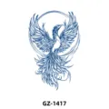 Herbal juice temporary tattoo sticker, blue phoenix totem design for body art, waterproof. - Phoenix Totem (GZ-1417) / 110*180mm