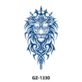 Autocollant de tatouage temporaire lion bleu imperméable, design d'art corporel durable. - GZ-1330 / 110*180mm