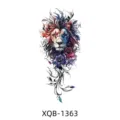 Waterproof temporary tattoo sticker for men and women, colorful lion and flower design. - XQB-1363 / 114*210mm