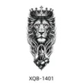 Temporary tattoo sticker featuring a majestic crowned lion and Spartan warrior design for arm. - XQB-1401