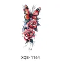 Colorful butterfly and red rose temporary tattoo sticker, waterproof body art design. - Watercolor Butterfly Rose (XQB-1164)
