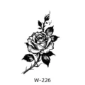 Autocollant de tatouage temporaire rose noire minimaliste, art corporel floral durable. - W-226 / 60*80mm