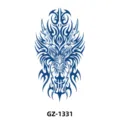 Autocollant de tatouage temporaire jus de plantes, design tribal dragon bleu, art corporel imperméable pour adultes. - GZ-1331 / 110*180mm
