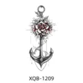 Waterproof temporary tattoo sticker for men and women, cool anchor and rose arm design. - Dark Realistic Anchor Red Rose Style (XQB-1209)