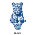 Blue lion temporary tattoo sticker, herbal juice waterproof half arm animal totem body art. - Lion Totem (GZ-1419) / 110*180mm