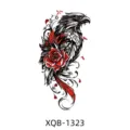 Temporary waterproof tattoo sticker featuring an eagle head and red rose design. - Eagle Rose Style (XQB-1323)