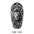 Black and white temporary lion tattoo sticker, half sleeve baroque floral design for party. - XQB-1403