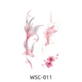 Waterproof temporary tattoo sticker featuring pink fish and flower designs, model WSC-011. - WSC-011