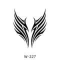Autocollant de tatouage temporaire ailes tribales minimalistes, design graphique noir, art corporel. - W-227 / 60*80mm