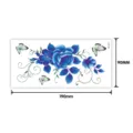 Blue rose butterfly temporary tattoo sticker, waterproof body art sticker for women variant. - Floral Style (TBX-9011) / 19x9cm