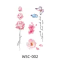 Watercolor pink peony cherry blossom butterfly temporary tattoo sticker for men and women small size - WSC-002