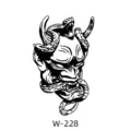 Autocollant de tatouage semi-permanent sans eau masque hannya serpent minimaliste W-228 - W-228 / 60*80mm