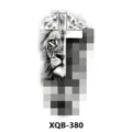 Autocollant de tatouage temporaire étanche lion croix art corporel transfert bras faux tatouage - Lion Croix (XQB-380)