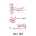Watercolor floral feather temporary tattoo sticker for waterproof body art design. - WSC-009