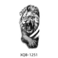 Black and white lion half arm temporary tattoo sticker for men and women stylish body art. - XQB-1251