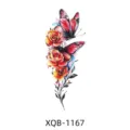 Colorful watercolor roses and butterfly temporary tattoo sticker for stylish arm body art design. - Watercolor Floral Butterfly (XQB-1167)