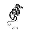 Autocollant de tatouage aux herbes sans eau design serpent minimaliste moderne W-229 - W-229 / 60*80mm