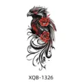 Colorful bird and red roses temporary tattoo sticker for arm body art fashion design piece - Bird Red Rose Style (XQB-1326)