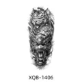 Black and white half arm tiger dragon temporary tattoo sticker for party performance. - XQB-1406