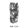 Black and white wolf and eagle temporary tattoo sticker for men and women half arm body art. - XQB-1252