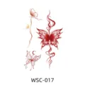 Waterproof temporary tattoo sticker with elegant red butterfly and moon abstract designs. - WSC-017
