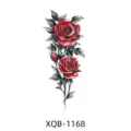 Temporary rose tattoo sticker variant red flower body art transfer waterproof sticker - Twin Red Roses (XQB-1168)