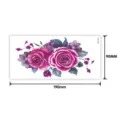 Floral temporary tattoo sticker for women, beautiful magenta rose flower body art design 190x90mm - Floral Style (TBX-9032) / 19x9cm