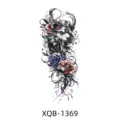 Waterproof temporary tattoo sticker featuring a fierce beast head and colorful rose design. - XQB-1369 / 114*210mm