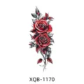 Temporary tattoo sticker featuring elegant red roses design, perfect for arm body art decor. - Twin Rose Branches (XQB-1170)