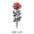 Colorful rose temporary tattoo sticker for arm, waterproof floral body art design. - Red Rose Style (XQB-1329)