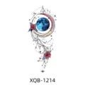 Colorful temporary tattoo sticker waterproof moon floral arm body art design 3pcs - Cosmic Moon Geometric Red Flower Style (XQB-1174)