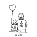 Autocollant de tatouage temporaire minimaliste père et fils, design familial mignon. - W-233 / 60*80mm