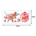 Watercolor floral temporary tattoo sticker sheet, beautiful pink peony and rose design, 190x90mm. - Floral Style (TBX-9022) / 19x9cm