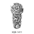 Black and white half-arm temporary tattoo sticker design for party and daily fashion wear. - XQB-1411