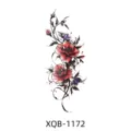 Temporary floral tattoo sticker with red flowers and black vines for arm body art decoration - Colorful Floral Vine (XQB-1172)