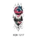 Geometric cosmic pine tree temporary tattoo sticker for arm, waterproof body art design. - Geometric Starry Sky Pine Tree Style (XQB-1217)