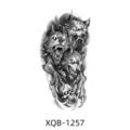 Black and white wolf skull temporary tattoo sticker for men and women arm body art flash. - XQB-1257