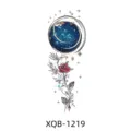 Waterproof temporary tattoo sticker featuring a starry moon and red rose flower design. - Starry Moon Red Rose Style (XQB-1219)