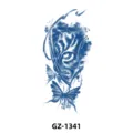 Autocollant de tatouage temporaire imperméable avec œil de tigre bleu et papillons. - GZ-1341 / 110*180mm