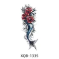 Temporary tattoo sticker, half arm colorful rose and mermaid tail design, fashion body art. - Mermaid Rose Style (XQB-1335)