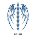 Herbal juice temporary tattoo sticker with tribal wing and spine design for body art. - Skeletal Wings (GZ-1431) / 110*180mm