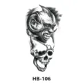 Temporäres Tattoo Aufkleber schwarzer Dämon Totenkopf wasserdicht Körperkunst Modell HB-106 - HB-106 / 210*148mm