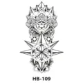 Temporäres Tattoo-Aufkleber Halber Arm geometrisches Kompass-Design wasserdicht schwarz Körperkunst - HB-109 / 210*148mm