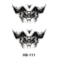 Wasserdichter temporärer TattoosAufkleber mit wildem Dämonen-Hörner-Design für coole Körperkunst. - HB-111 / 210*148mm