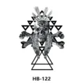 Wasserdichter temporärer Tattoo-Aufkleber Gothic Totenkopf Dreieck Kunst 1Stück - HB-122 / 210*148mm