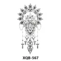 Adesivo per tatuaggio mandala di loto in bianco e nero mezza braccio arte XQB-567 - XQB-567