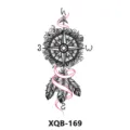 Compass feather temporary tattoo sticker waterproof body art design transfer sticker for party - Compass and Feather (XQB-169)