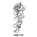 Black and white rose tattoo sticker with floral vine design for men and women body art decoration. - XQB-152