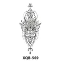 Adesivo per tatuaggio temporaneo impermeabile con design floreale mandala in bianco e nero per braccio. - XQB-569