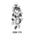 Black and white rose flower temporary tattoo sticker body art waterproof transfer XQB-170 - Twin Roses (XQB-170)